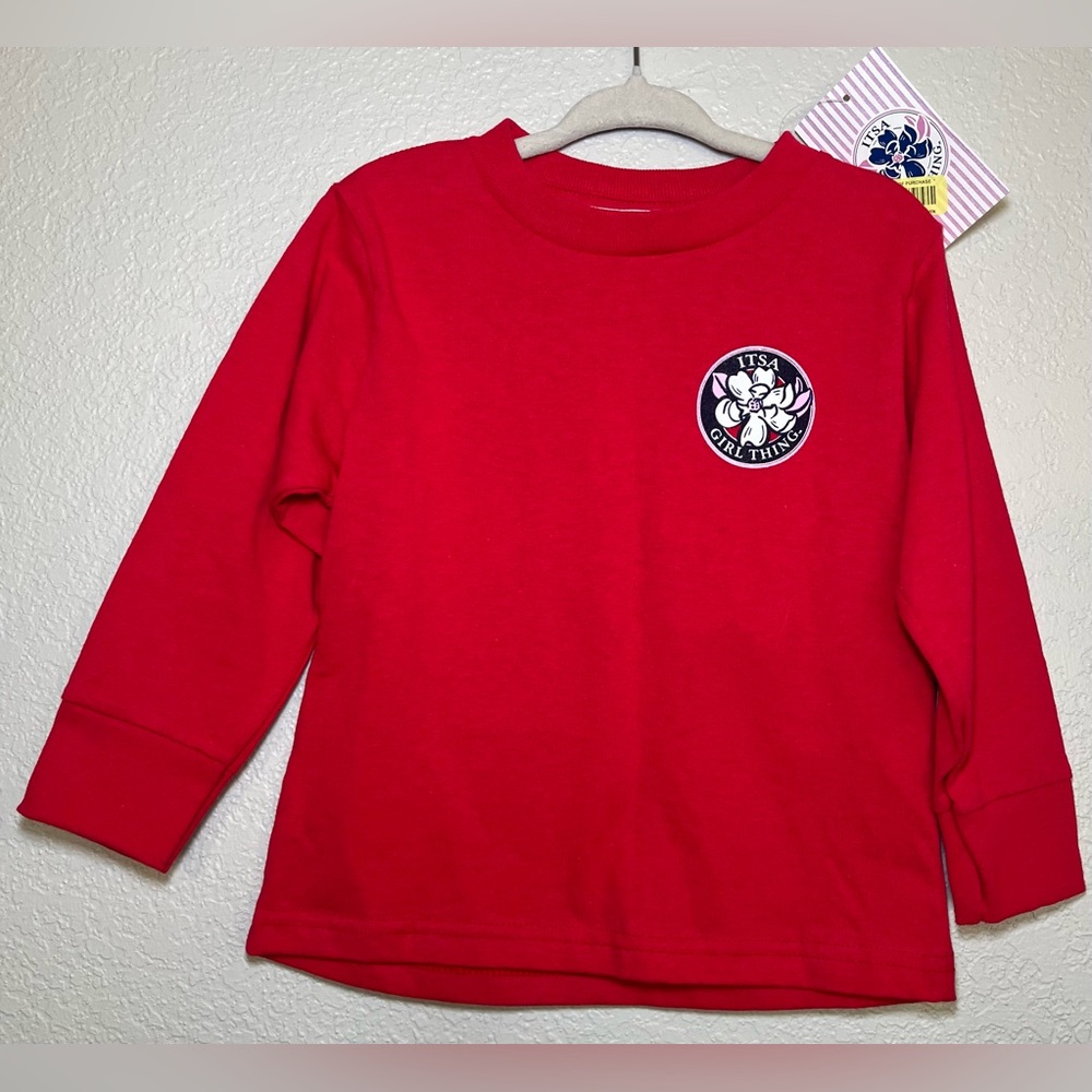 NEW It's A Girl Thing Toddlers Mason Snowglobe Long Sleeve T-Shirt Size Small 3T